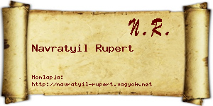 Navratyil Rupert névjegykártya